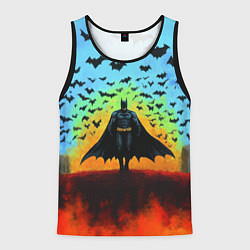 Майка-безрукавка мужская Бэтмен и летучие мыши, цвет: 3D-черный