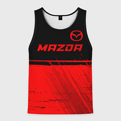 Майка-безрукавка мужская Mazda - red gradient посередине, цвет: 3D-черный