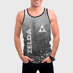 Майка-безрукавка мужская Zelda - grey gradient вертикально, цвет: 3D-черный — фото 2