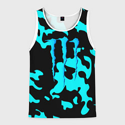 Майка-безрукавка мужская Monster energy камуфляж голубой, цвет: 3D-белый