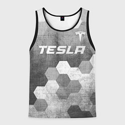 Майка-безрукавка мужская Tesla - grey gradient посередине, цвет: 3D-черный