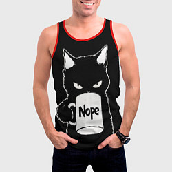 Майка-безрукавка мужская Angry black cat nope, цвет: 3D-красный — фото 2