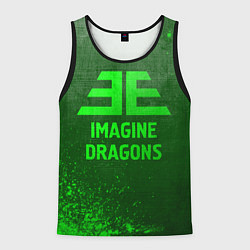 Майка-безрукавка мужская Imagine Dragons - green gradient, цвет: 3D-черный