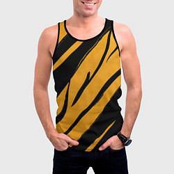 Майка-безрукавка мужская Тигровый раскрас, цвет: 3D-черный — фото 2