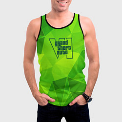 Майка-безрукавка мужская GTA6 green poly, цвет: 3D-черный — фото 2