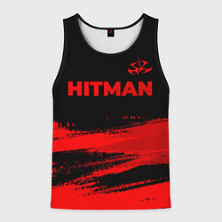 Майка-безрукавка мужская Hitman - red gradient посередине, цвет: 3D-черный