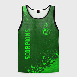 Майка-безрукавка мужская Scorpions - green gradient вертикально, цвет: 3D-черный