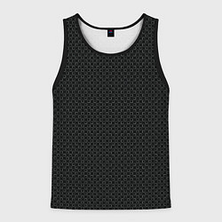 Майка-безрукавка мужская Чёрный текстурированный мелкие квадраты, цвет: 3D-черный