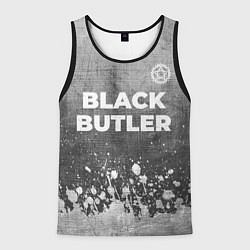 Майка-безрукавка мужская Black Butler - grey gradient посередине, цвет: 3D-черный