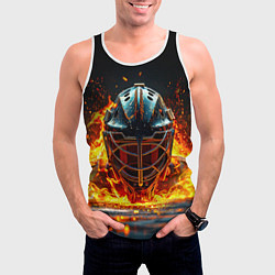 Майка-безрукавка мужская Голкипер в огне, цвет: 3D-белый — фото 2