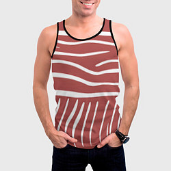 Майка-безрукавка мужская Полоски красной зебры, цвет: 3D-черный — фото 2
