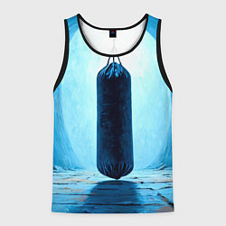 Майка-безрукавка мужская Боксерская груша на синем, цвет: 3D-черный