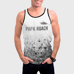 Майка-безрукавка мужская Papa Roach - white gradient посередине, цвет: 3D-черный — фото 2