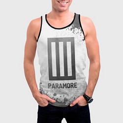 Майка-безрукавка мужская Paramore - white gradient, цвет: 3D-черный — фото 2