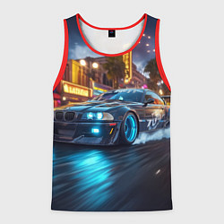 Майка-безрукавка мужская ВМБ неоновый свет, цвет: 3D-красный