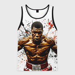 Майка-безрукавка мужская Мухаммед Али на белом, цвет: 3D-черный
