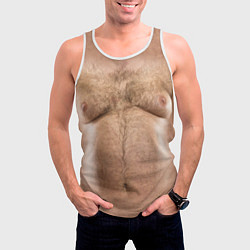 Майка-безрукавка мужская Волосатое тело толстяка, цвет: 3D-белый — фото 2