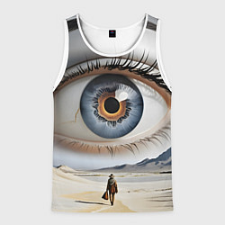 Майка-безрукавка мужская Глаз в пустыне, цвет: 3D-белый