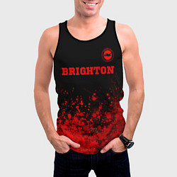 Майка-безрукавка мужская Brighton - red gradient посередине, цвет: 3D-черный — фото 2