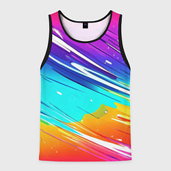 Майка-безрукавка мужская Радужные брызги краски текстура, цвет: 3D-черный