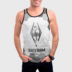 Майка-безрукавка мужская Skyrim - white gradient, цвет: 3D-черный — фото 2