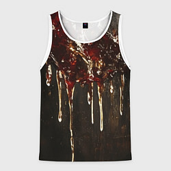 Майка-безрукавка мужская Стекающий мед - текстура, цвет: 3D-белый