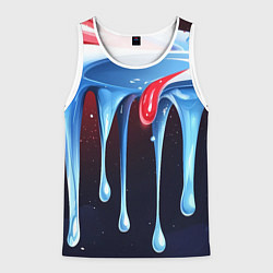 Майка-безрукавка мужская Синие и красные слизи текстура, цвет: 3D-белый