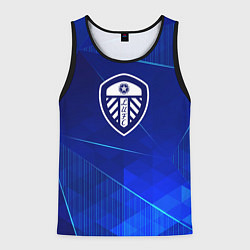 Майка-безрукавка мужская Leeds United blue poly, цвет: 3D-черный