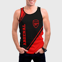 Майка-безрукавка мужская Arsenal - red gradient вертикально, цвет: 3D-черный — фото 2