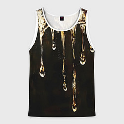 Майка-безрукавка мужская Мед на коричневой текстуре, цвет: 3D-белый