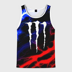 Майка-безрукавка мужская Monster energy молнии неон, цвет: 3D-белый