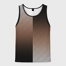 Майка-безрукавка мужская Чёрно-коричневый текстурный градиент пополам, цвет: 3D-черный