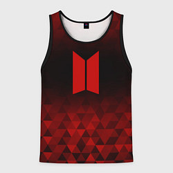 Майка-безрукавка мужская BTS red poly, цвет: 3D-черный