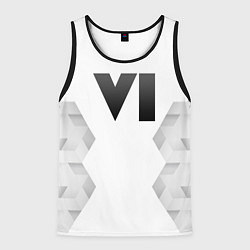 Майка-безрукавка мужская GTA 6 white poly, цвет: 3D-черный