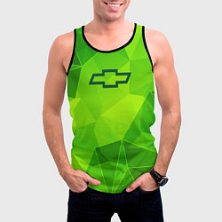 Майка-безрукавка мужская Chevrolet green poly, цвет: 3D-черный — фото 2