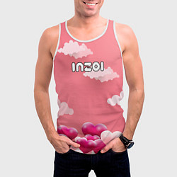 Майка-безрукавка мужская Inzoi сердечки и облака, цвет: 3D-белый — фото 2
