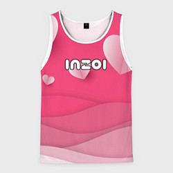 Майка-безрукавка мужская Inzoi розовые сердечки, цвет: 3D-белый
