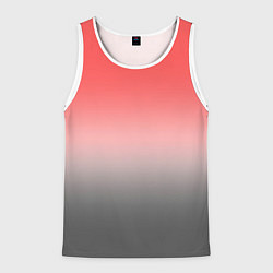 Майка-безрукавка мужская Бледный красно-серый градиент, цвет: 3D-белый