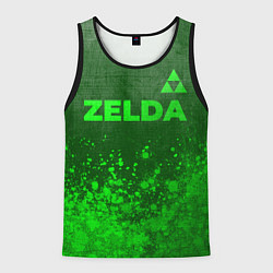 Майка-безрукавка мужская Zelda - green gradient посередине, цвет: 3D-черный