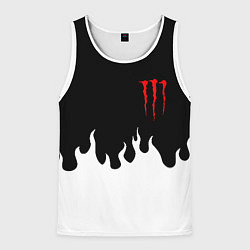 Майка-безрукавка мужская Monster energy red logo, цвет: 3D-белый