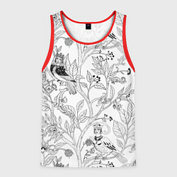 Майка-безрукавка мужская Птицы Сирин, цвет: 3D-красный