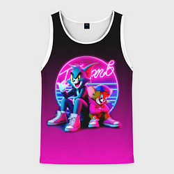 Майка-безрукавка мужская Tom and Jerry - neon glow fantasy, цвет: 3D-белый
