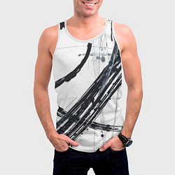 Майка-безрукавка мужская Графичная абстракция, цвет: 3D-белый — фото 2
