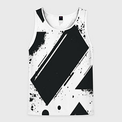Майка-безрукавка мужская Color black white, цвет: 3D-белый