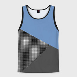 Майка-безрукавка мужская Сине-серый геометричный, цвет: 3D-черный
