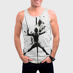 Майка-безрукавка мужская Фехтовальщик тяжёлым клинковым оружием, цвет: 3D-белый — фото 2