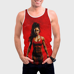 Майка-безрукавка мужская Фитоняшка в красном, цвет: 3D-белый — фото 2