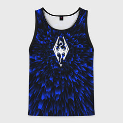 Майка-безрукавка мужская Skyrim blue energy, цвет: 3D-черный