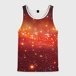 Майка-безрукавка мужская Красная текстура с желтым блеском, цвет: 3D-белый