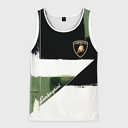 Майка-безрукавка мужская Ламборджини логотип, цвет: 3D-белый